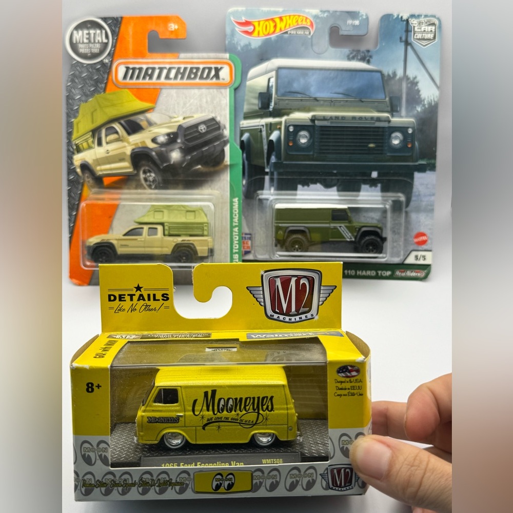 Trio Die-Cast Toy Cars - Mooneyes, Tacoma, Defender